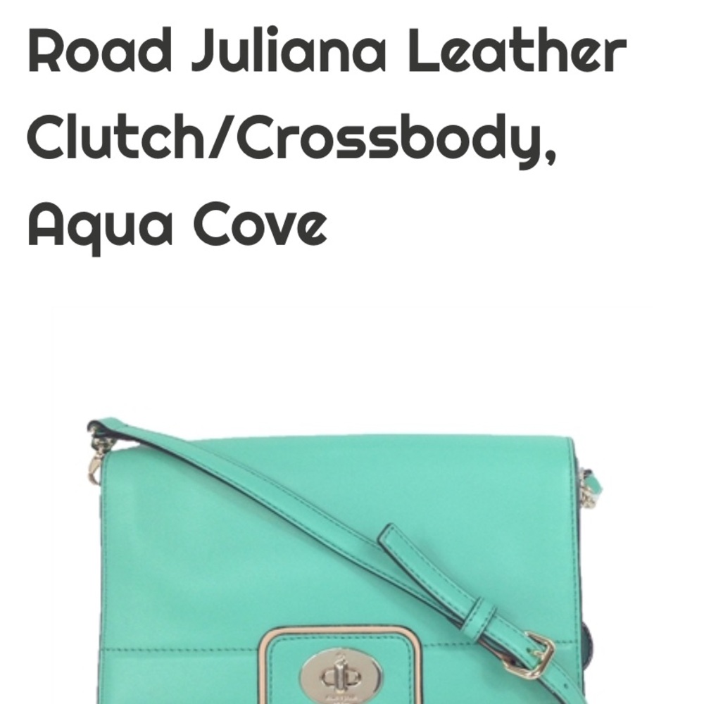 Kate Spade Aqua Cove Leather Clutch/Crossbody